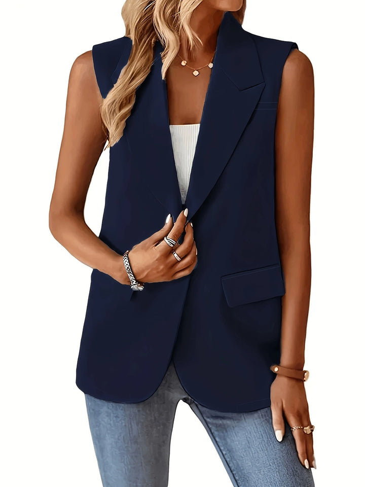 Dame ærmeløs blazer med generøs pasform og elegante lommer Stilla