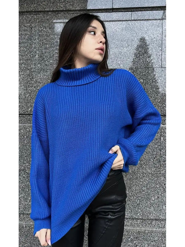 Dame hyggelig strikpullover med løs pasform og moderne design Stilla