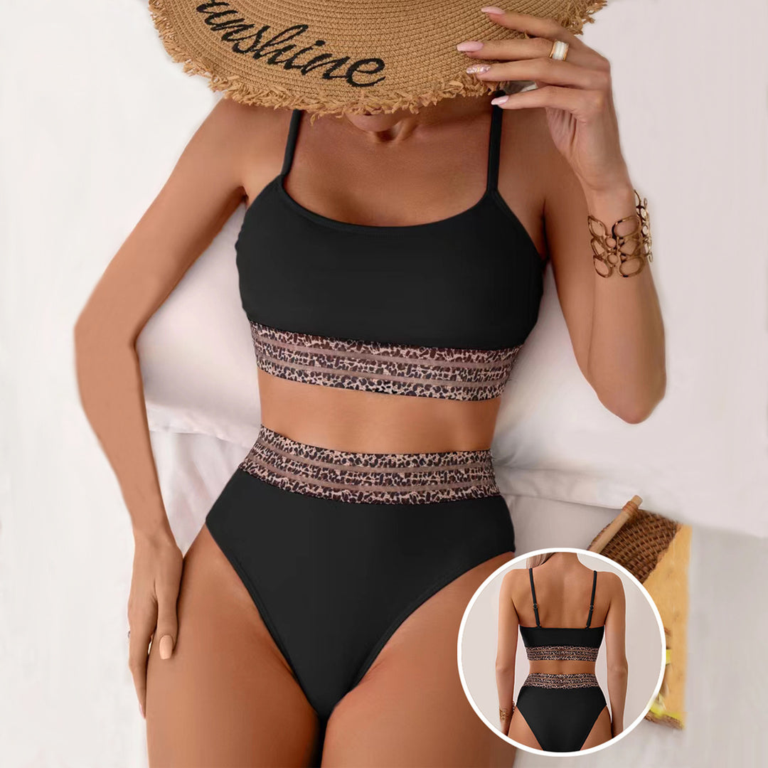 Dame Højt skåret Bikini-sæt med modetrend Animal-Print Stilla
