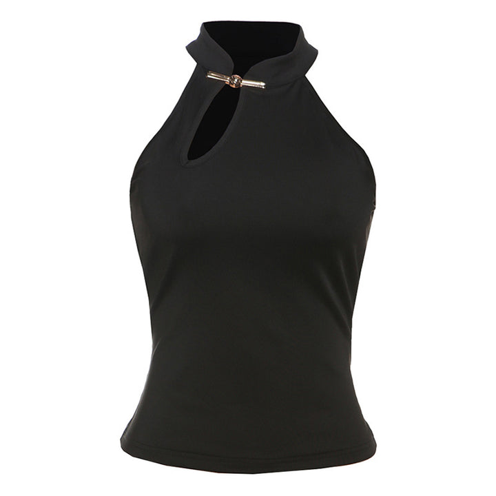 Dame Elegant Haltertop med moderne split-detalje Skovae