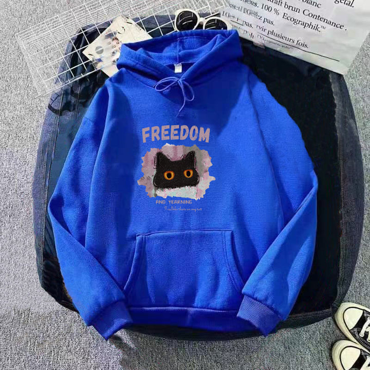 Kvinders hættebluse med kreativ kat design Skovae
