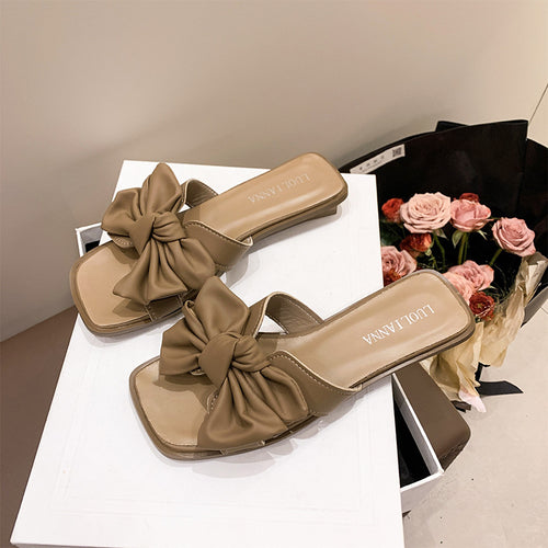Dame mules med fashionable sløjfe-detalje og skridsikker sål Stilla