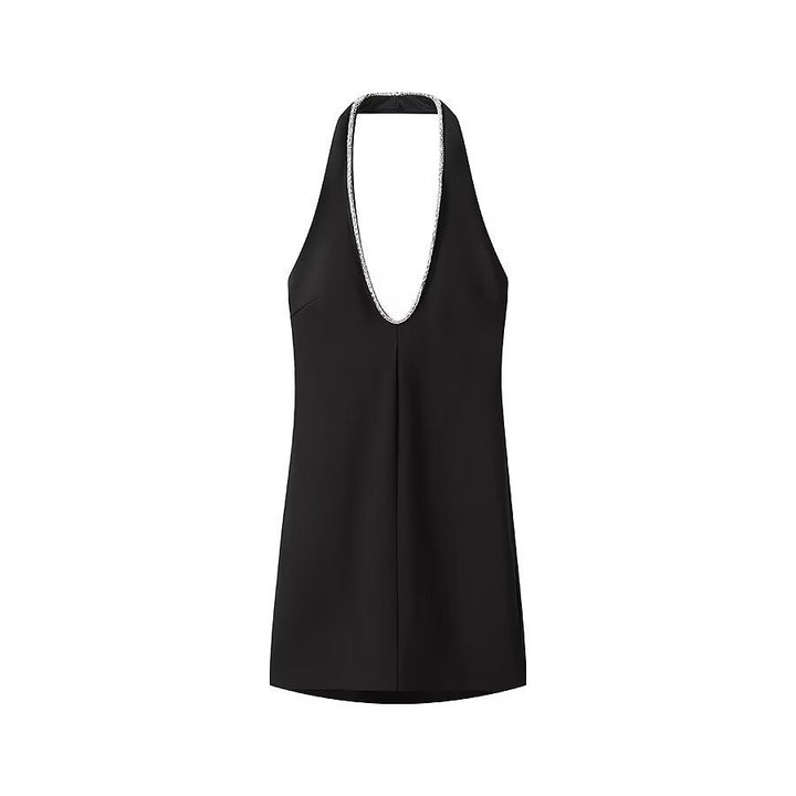 Dame sporty top med dyb v-halsudskæring og elegant bånd Stilla