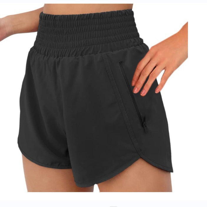 Dame sports-shorts med elastisk talje og praktiske lynlåslommer Stilla