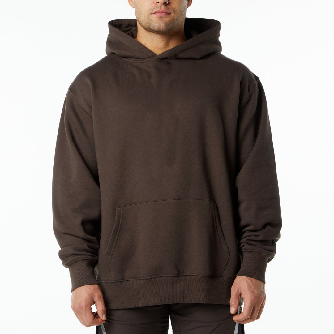 Herrer Oversized Hættepullover i blød bomuldsblanding med kengurutaske Stilla