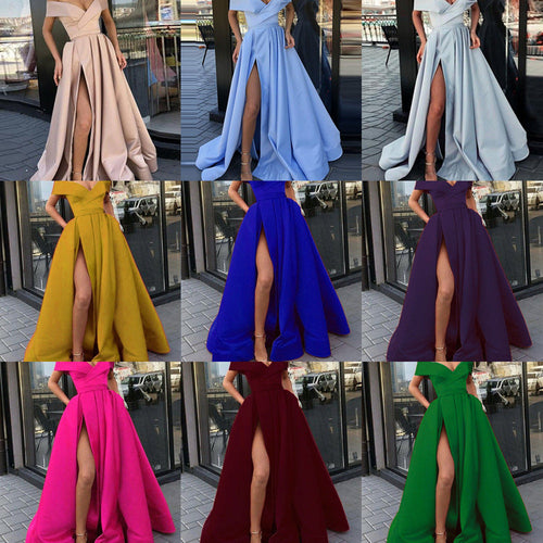 Stilla | Glamorous Deep V-Hals Satin Multifarvet Kjole
