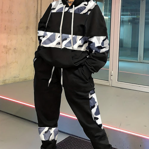 Dame sport joggingdragt med moderne camouflage-mønster og behagelig pasform Stilla