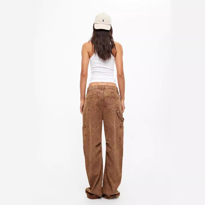 Dame Cargo-jeans i casual snit med praktiske lommer Skovae