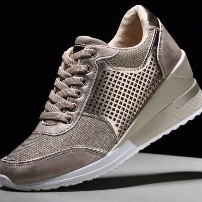 Dame mode Wedge-sneaker med stilfuldt dyremønster og åndbart overflade Stilla
