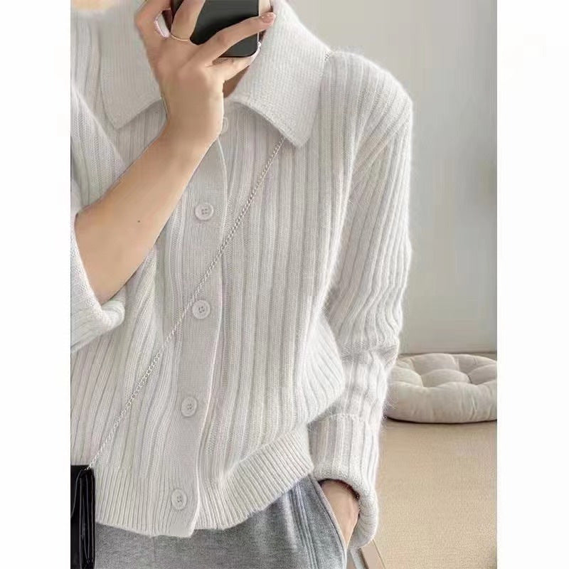 Femme Struktureret Rib Strikcardigan Stilla