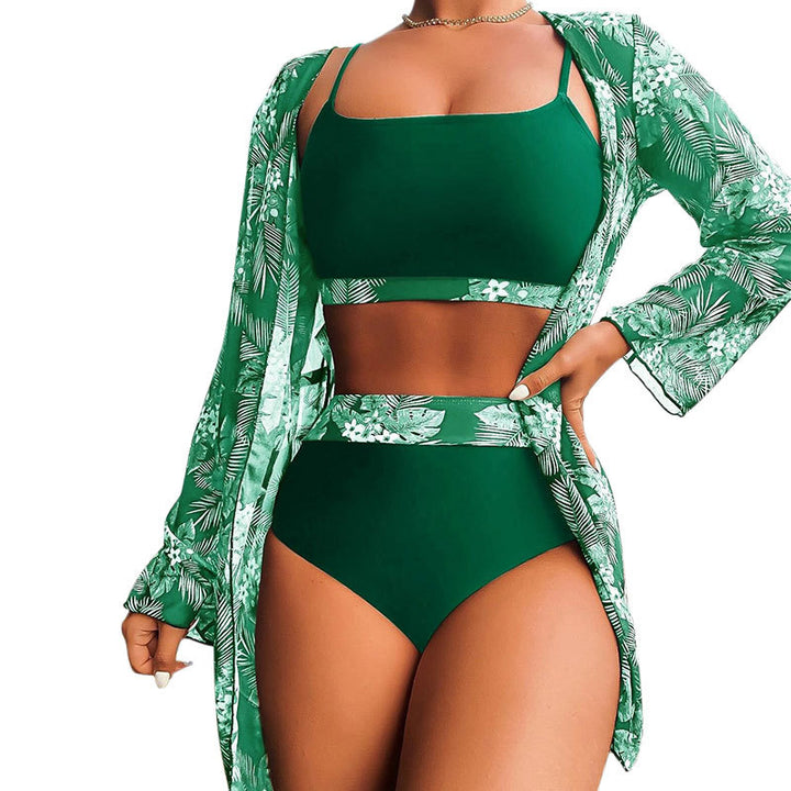 Dame Højskåret Blomster Halter-Bikini-Sæt Stilla