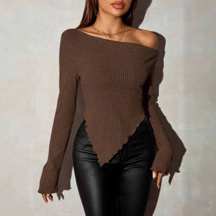 Dame asymmetrisk rib-top Stilla