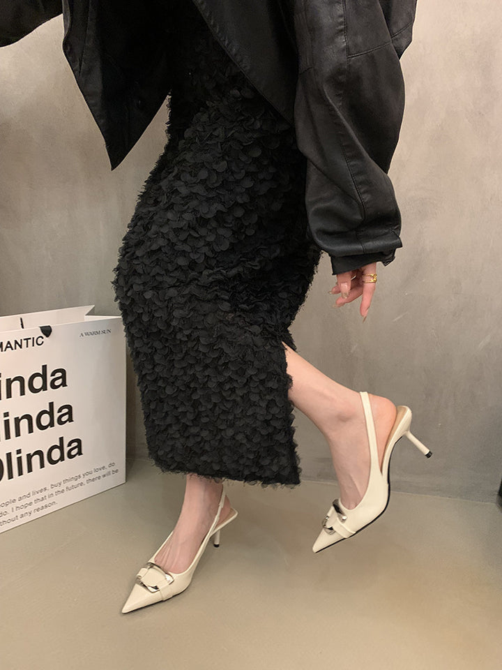 Dame spids Slingback-hæle med elegant spænde-detalje Stilla