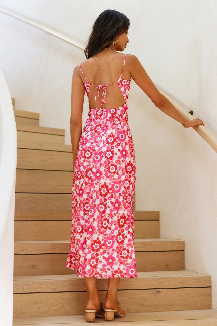 Dame Floral Print Maxi Kjole Stilla