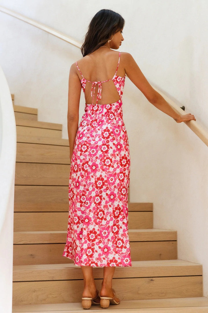 Dame Floral Print Maxi Kjole Stilla