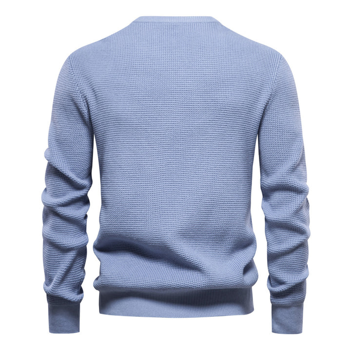 Herrer strikpullover med moderne stribemønster og unik tekstur Stilla