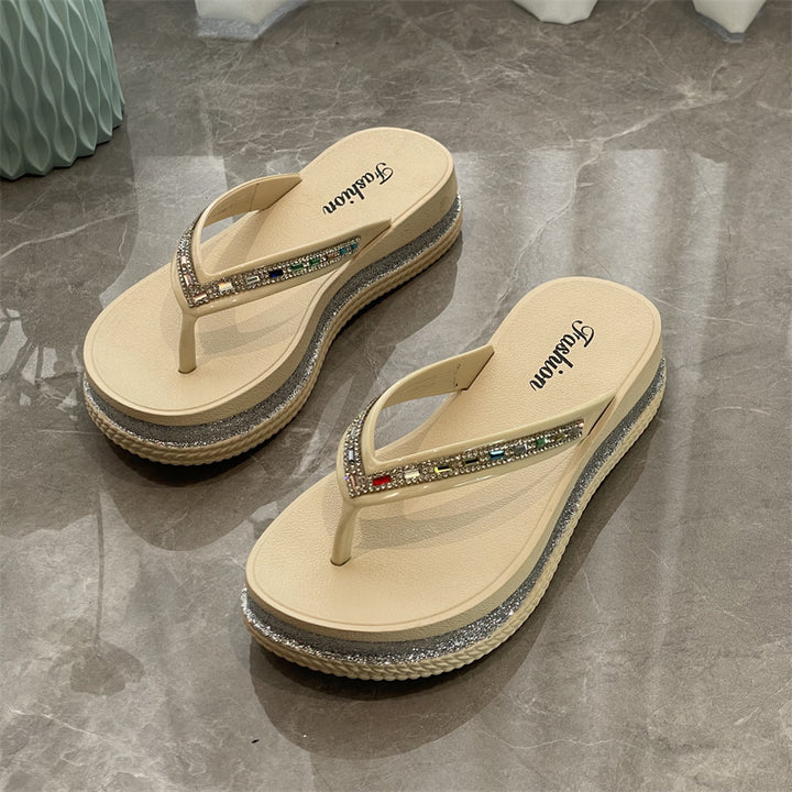 Dame Elegant og glitrende Tå-sandaler med høj kvalitet komfort Stilla
