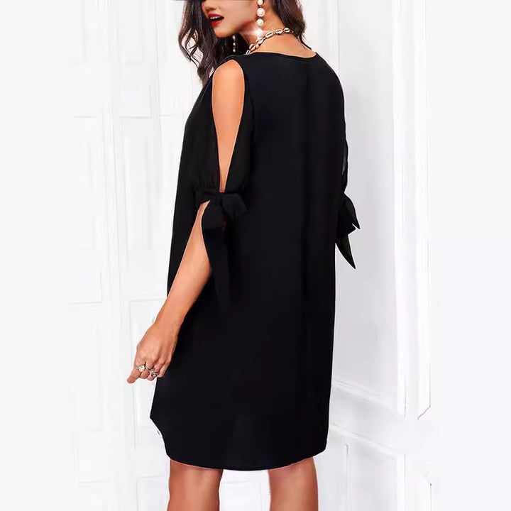 Dame elegant V-hals bluse med pailletdekoration Stilla