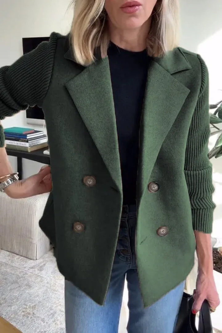 Dame Elegant Blazer med strukturerede ærmer og dobbelt knaplukning Stilla