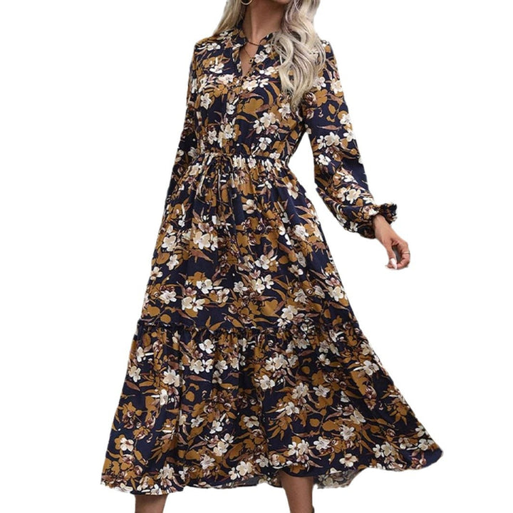 Dame Midi-kjole med flot design, asymmetrisk snit og elastisk bånd Stilla