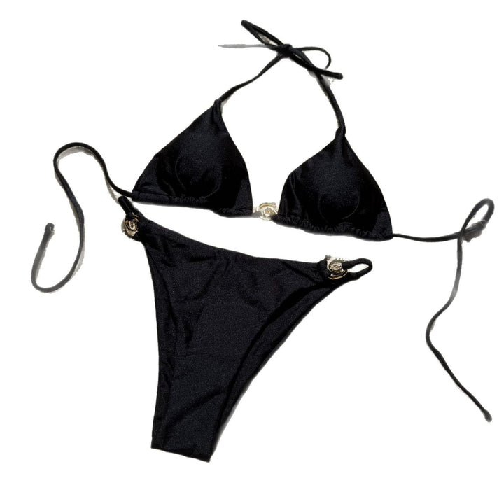Dame Bikini-sæt med glamorøs guld-detalje og justerbare stropper Stilla
