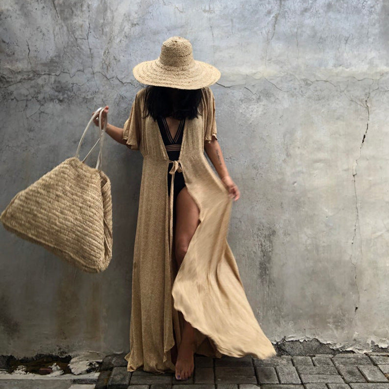 Dame Strandkimono med elegant snit og luftige ærmer Stilla