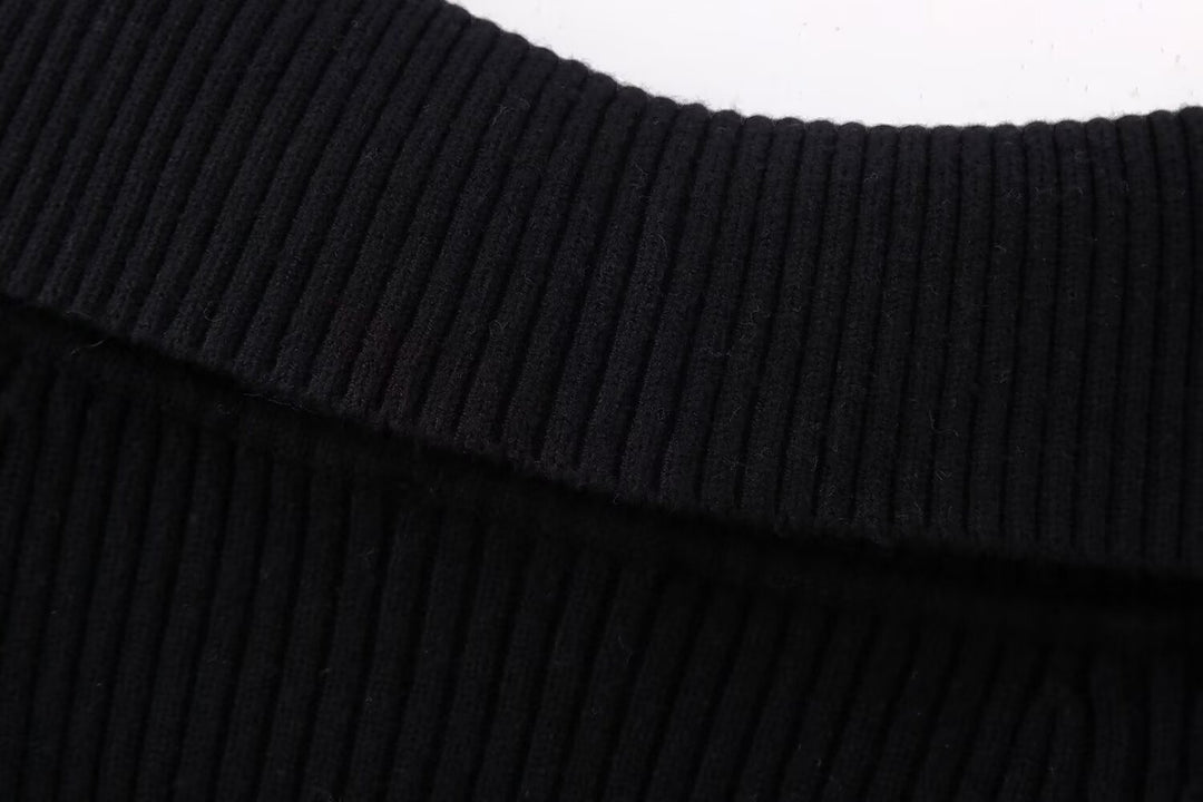 Dame Elegant Cropped-Jakke med bred Krave og Lynlås Stilla