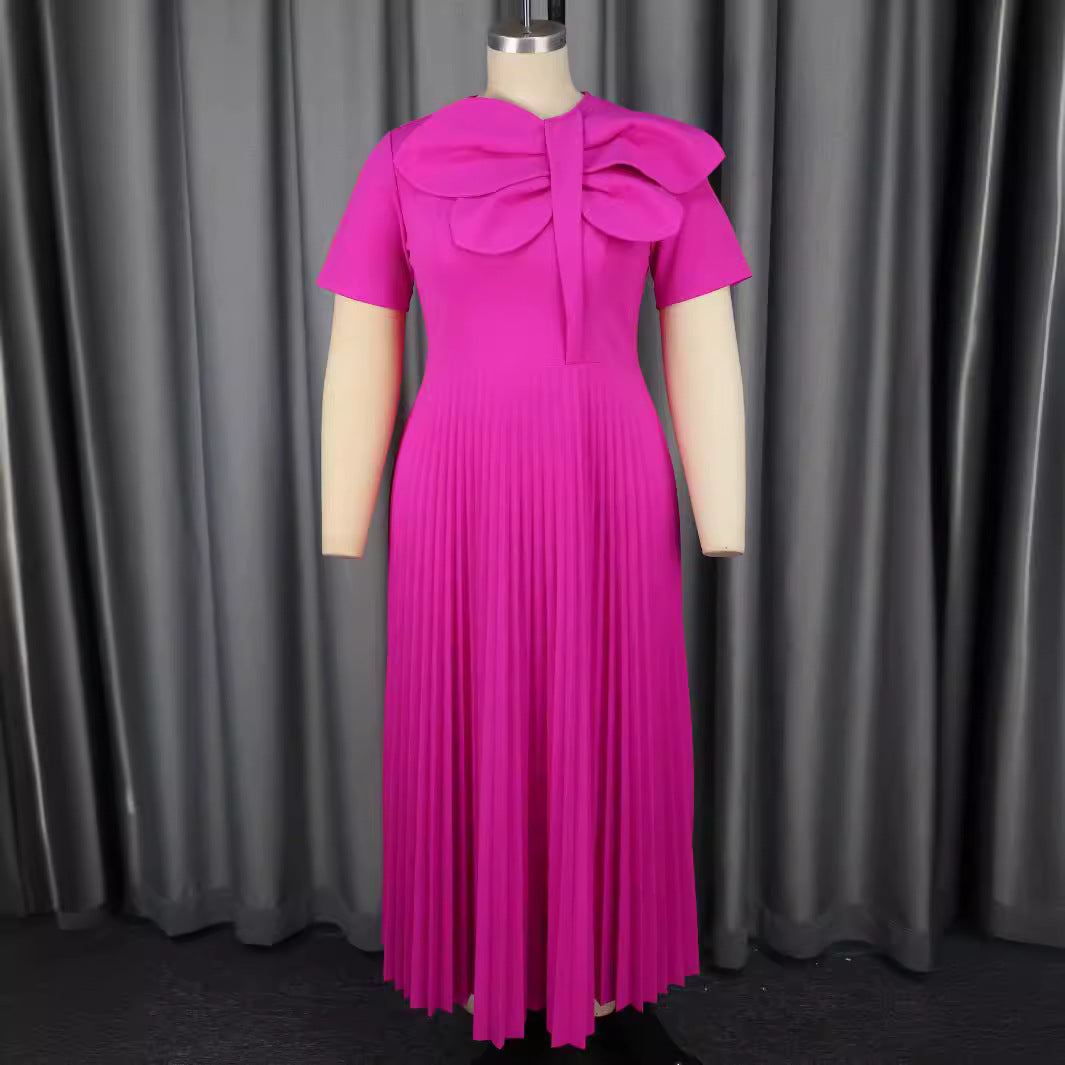 Dame Elegant Midi kjole med voluminøs sløjfeaccent Skovae