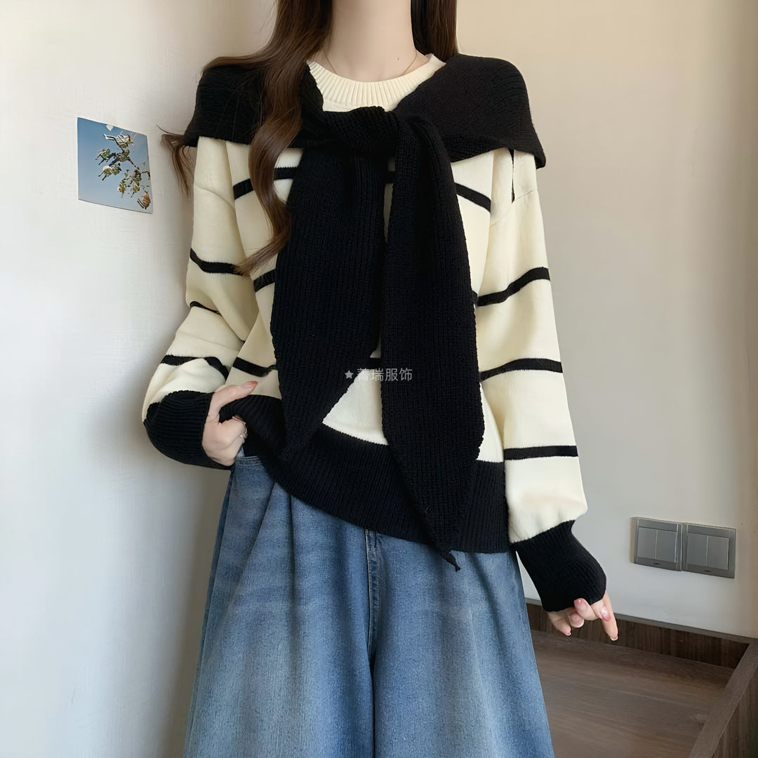 Kvinders casual sweater med snøring Stilla