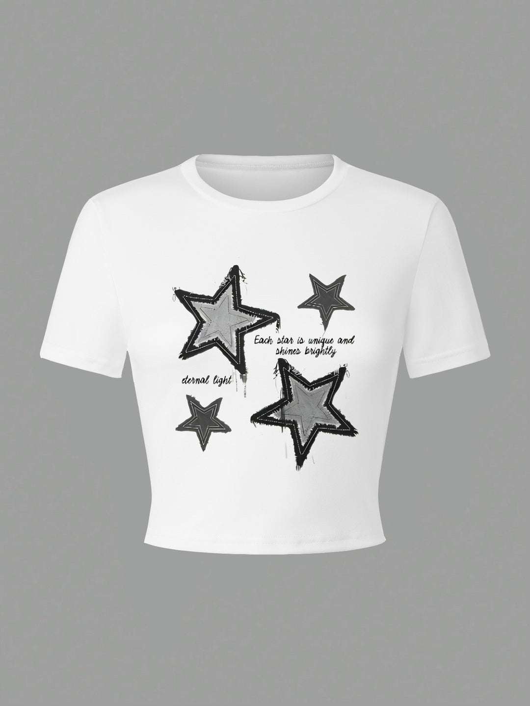 Dame Crop-T-shirt med kreativ telefon-design Skovae