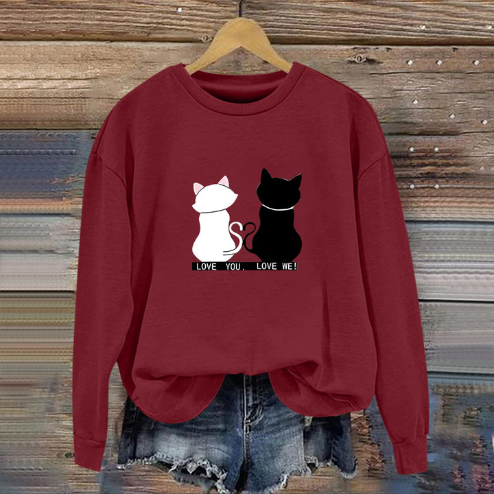 Dame sweatshirt med legende kat design og humoristisk print Stilla