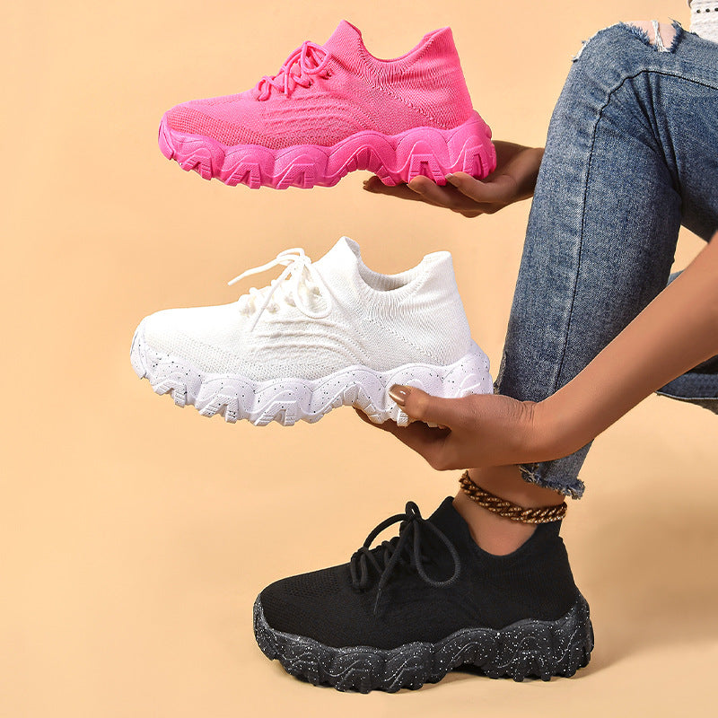 Dame Komfortable Sport-Sneakers med elastisk mesh-overdel og skridsikker sål Stilla
