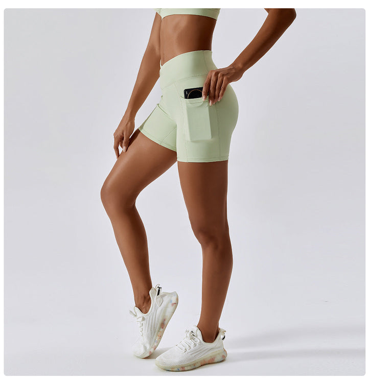 Stilla | Drying Nude Feel Yoga Shorts Hip Lifting Pocket Løbe Træningsshorts Til Kvinder