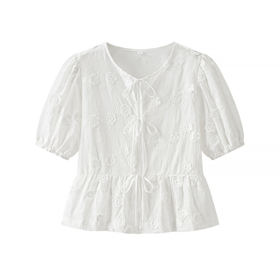 Femme Peplum Top og Shorts Sæt Stilla