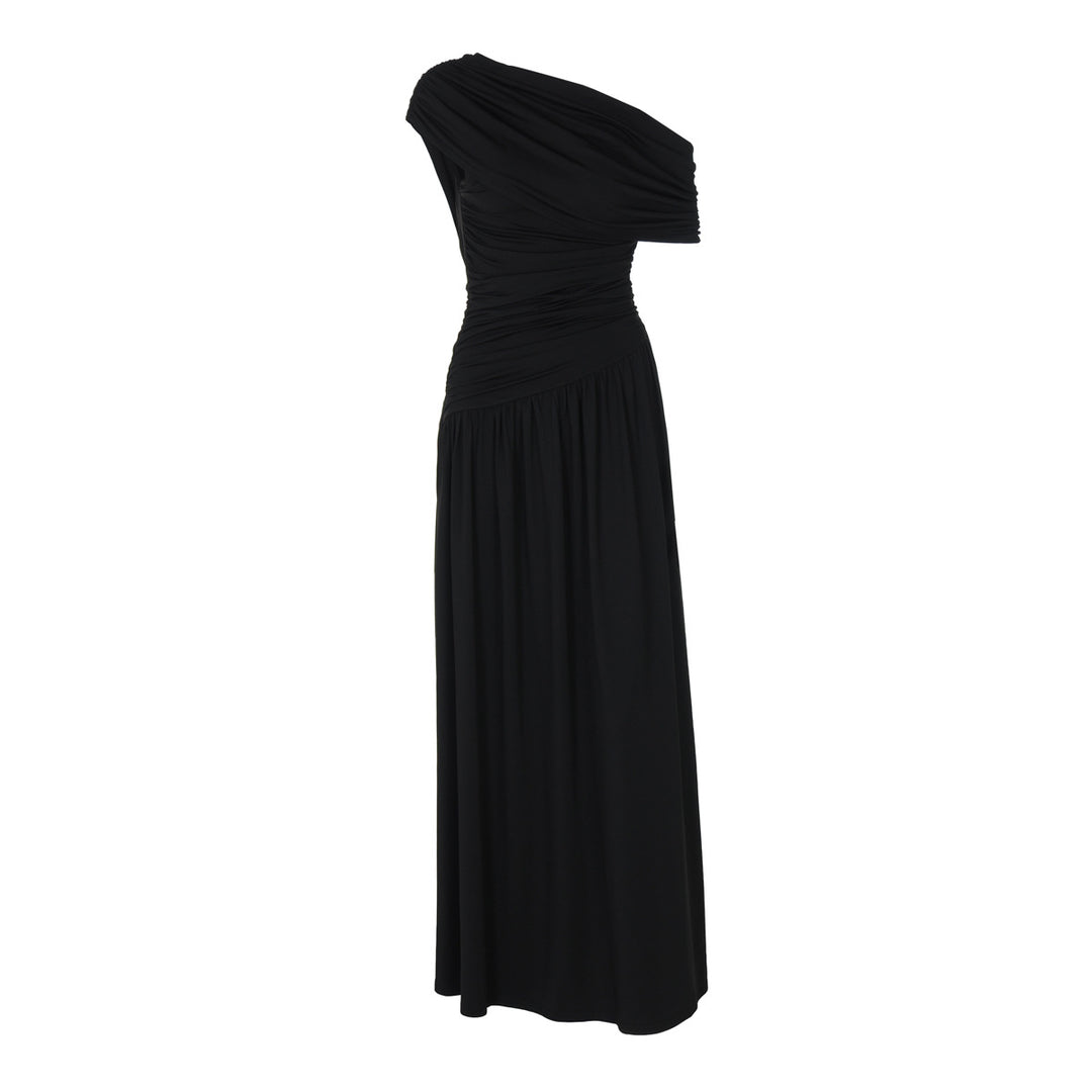 Dame Maxi-kjole med asymmetrisk rynkning og elegant overdel Stilla