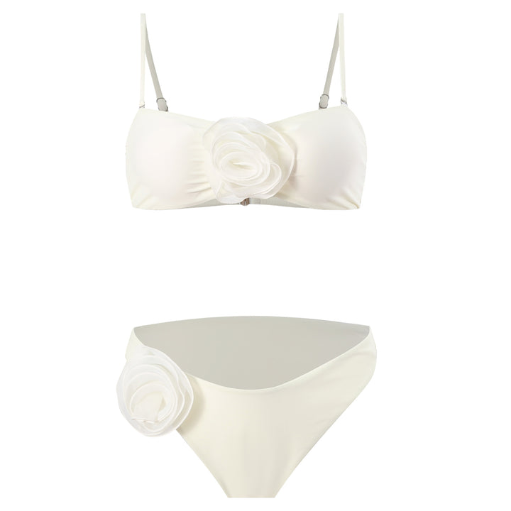 Dame Bikini-sæt med blomsterdetalje og justerbare stropper Stilla