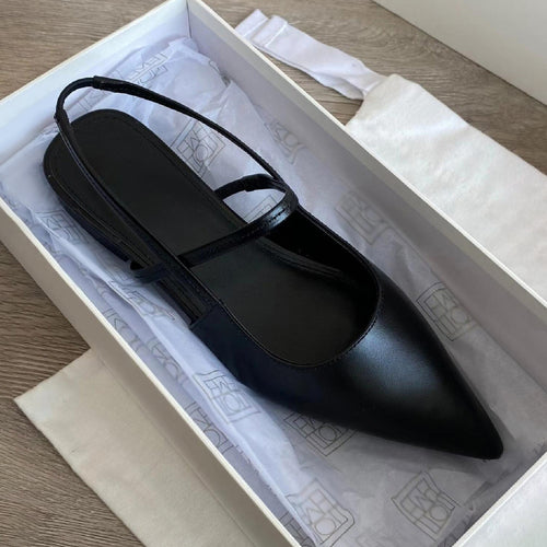 Dame elegante spidse Slingback-Flats med to-rem design Stilla