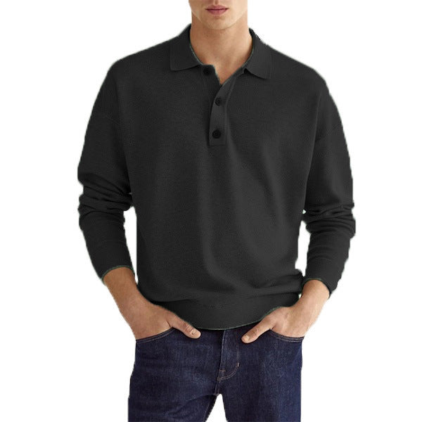 Herre polo T-shirt lavet af blødt strikstof med knaplukning og afslappet snit Stilla