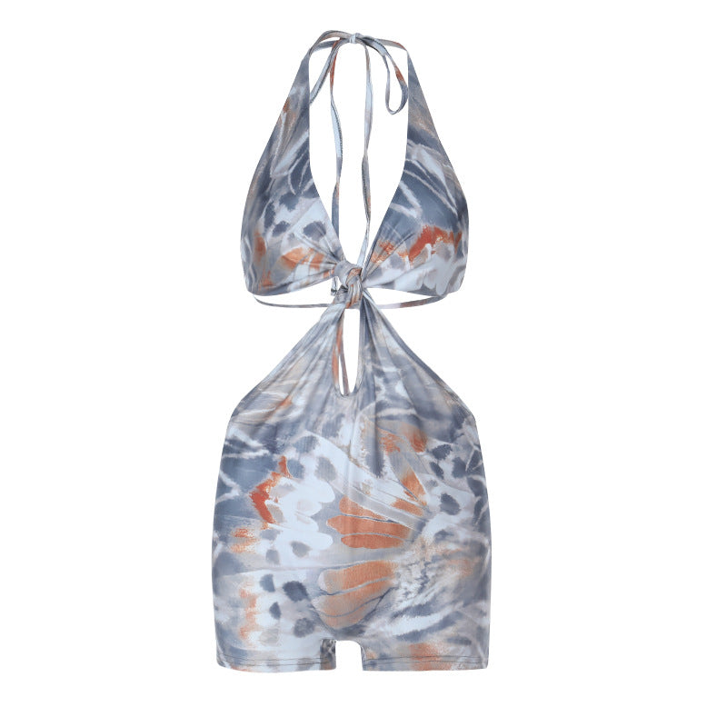 Dame Elegant Playsuit med dyb V-hals og twist-detalje Skovae