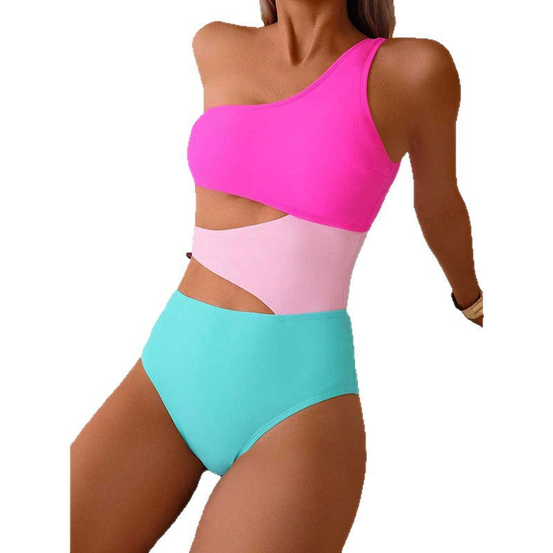 Damer asymmetrisk badedragt med cut-outs Skovae
