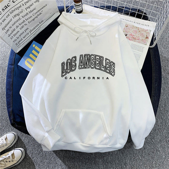 Kvinders hætte sweatshirt med stort Los Angeles tekst Skovae