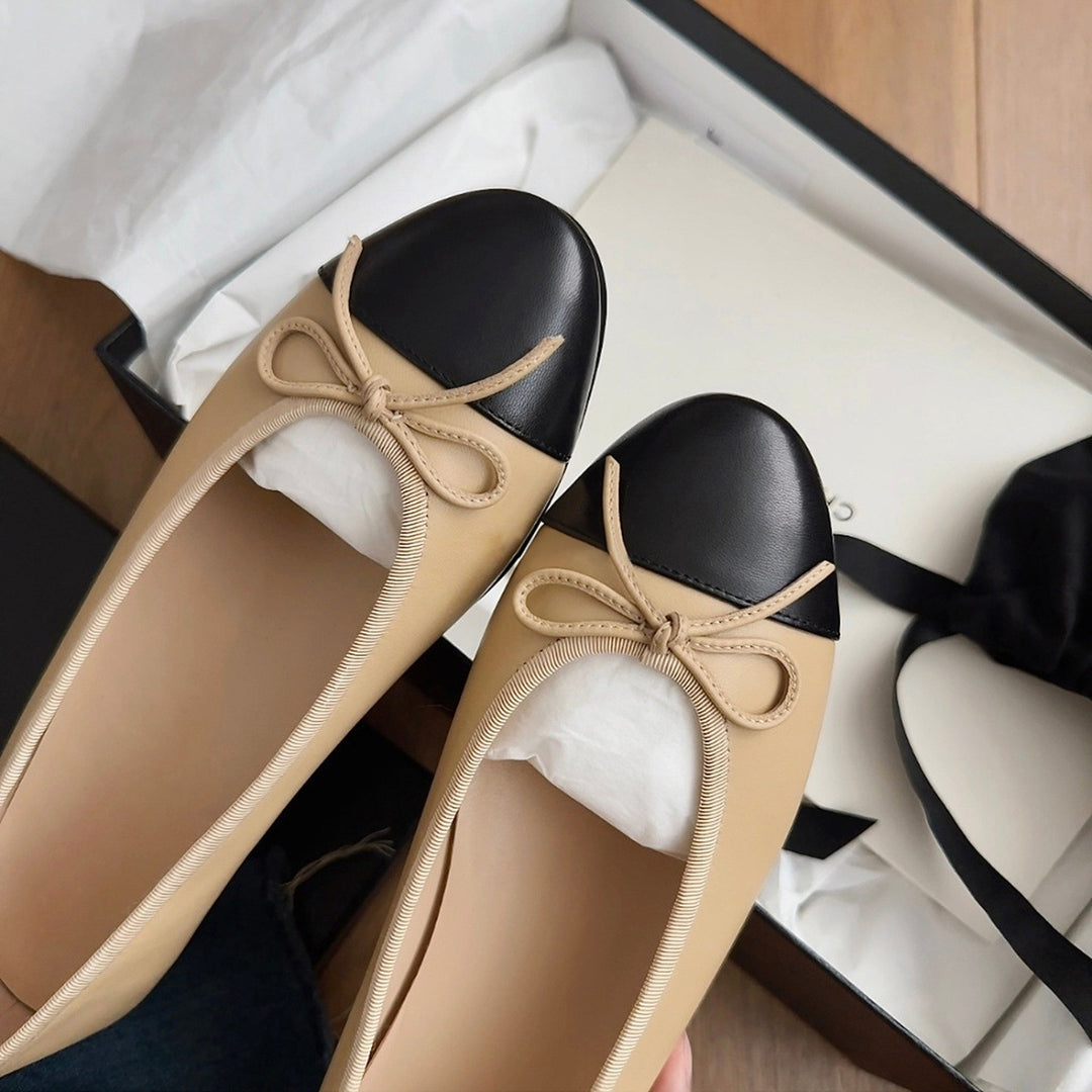 Dame Chic Sløjfe-Detalje Ballerina Flats Stilla