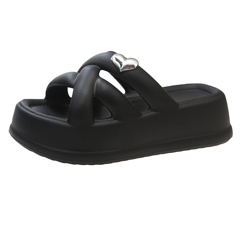 Dame mode clogs med hjerteformet detalje Stilla