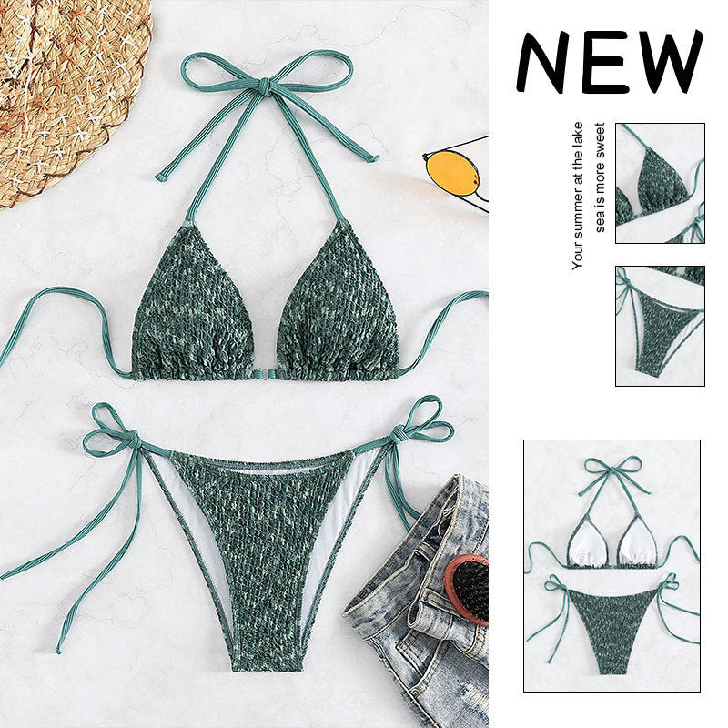 Dame Triangel-Bikini med raffinerede bindebånd Skovae
