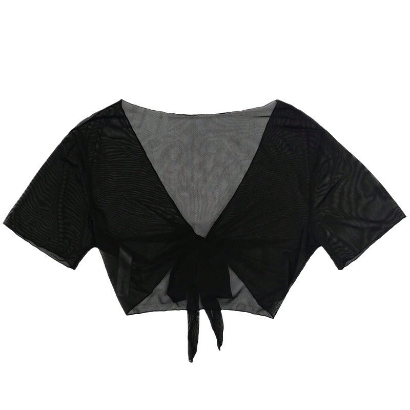 Dame gennemsigtig Crop-Top Bluse Skovae