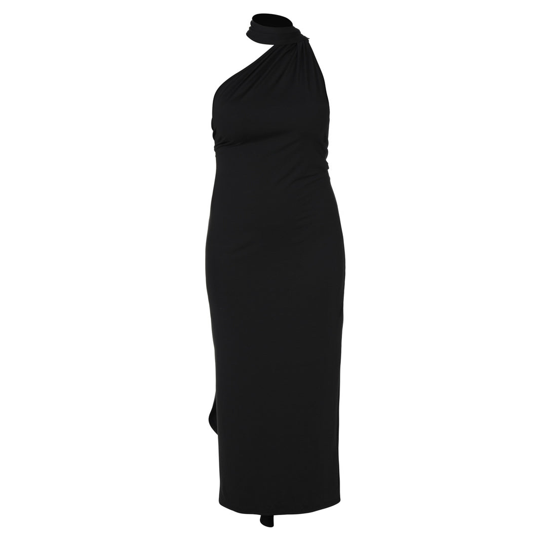 Damer Elegant One-Shoulder Maxikjole med figursyet Silhuet Skovae