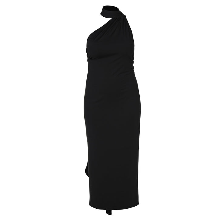 Damer Elegant One-Shoulder Maxikjole med figursyet Silhuet Skovae