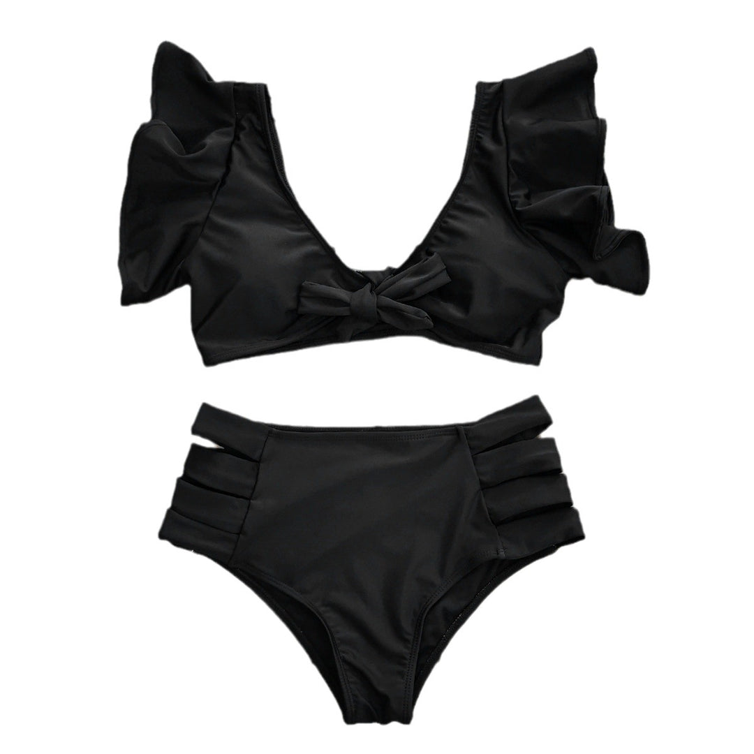 Dame Bikini sæt med romantisk blomstret design og høj talje Stilla