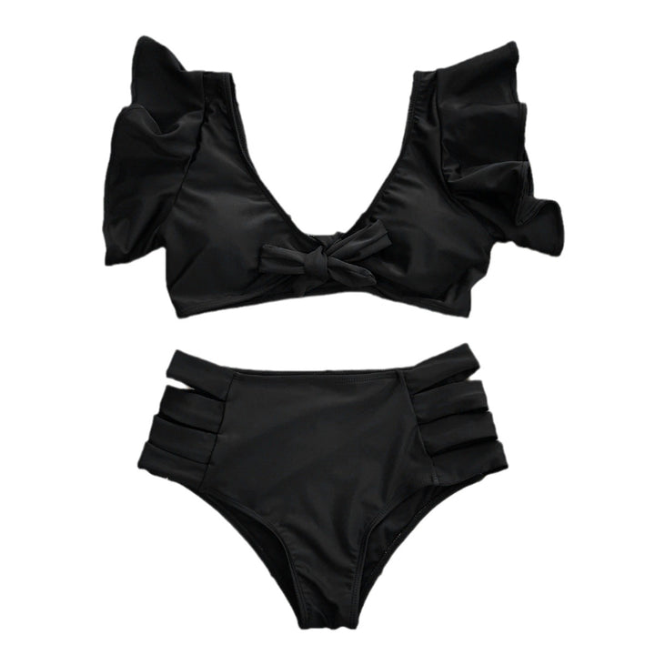 Dame Bikini sæt med romantisk blomstret design og høj talje Stilla