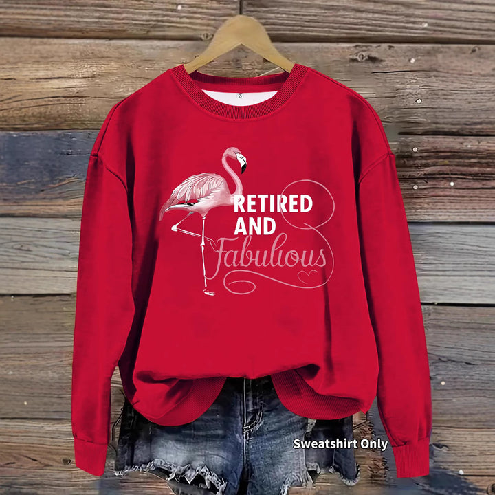 Kvinders sweatshirt med unikt flamingo motiv og inspirerende print Stilla